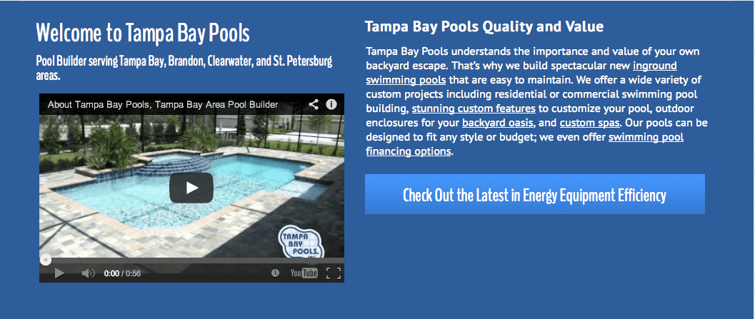 Client Profile: Tampa Bay Pools | Pool Marketing Site Digital and Inbound Marketing Agency Houston