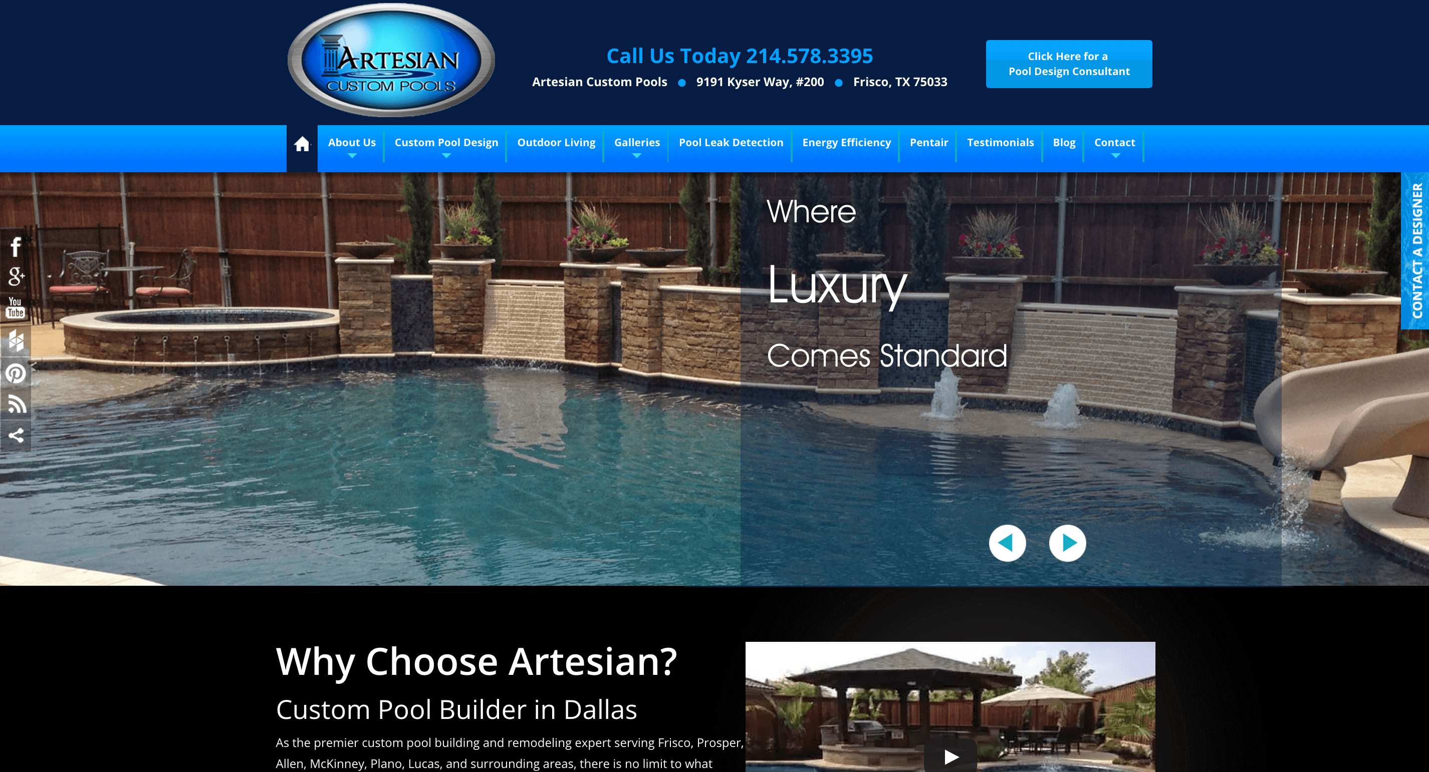 Client Profile: Artesian Custom Pools | Small Screen Producer Digital and Inbound Marketing Agency Houston