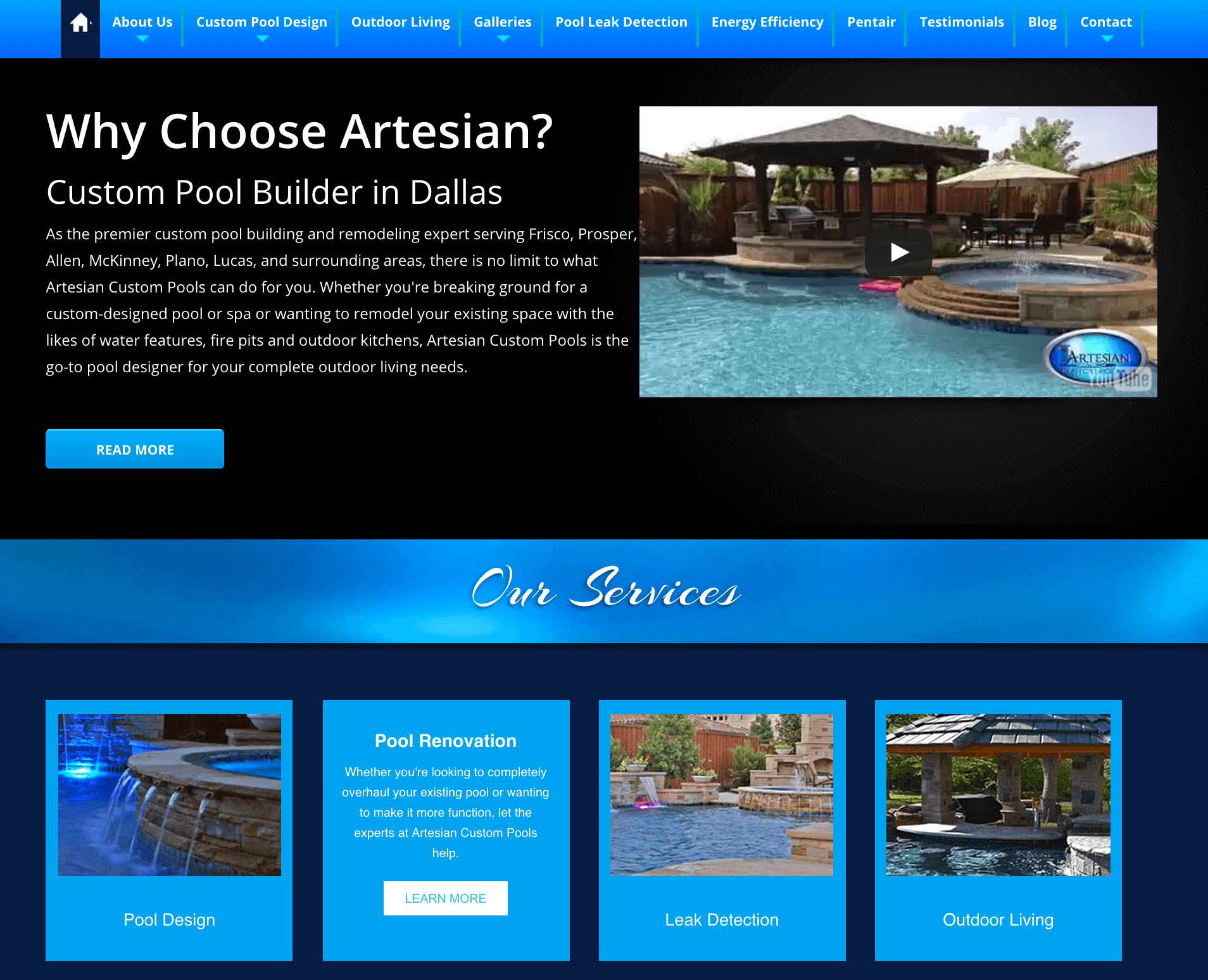 Client Profile: Artesian Custom Pools | Small Screen Producer Digital and Inbound Marketing Agency Houston