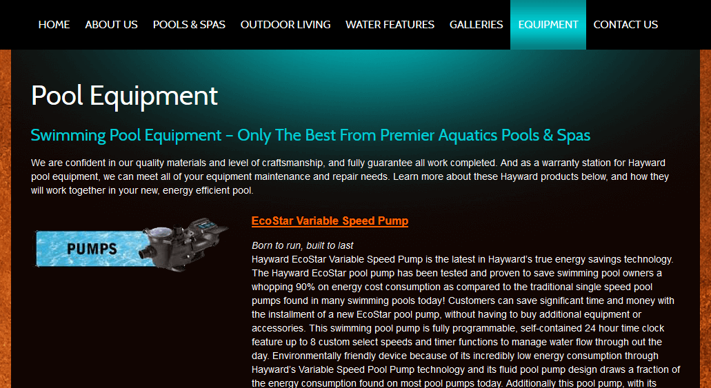 Client Profile: Premier Aquatics | Pool Marketing Site Digital and Inbound Marketing Agency Houston