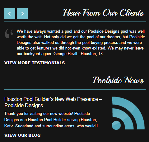 Client Profile: Poolside Designs | Small Screen Producer Digital and Inbound Marketing Agency Houston