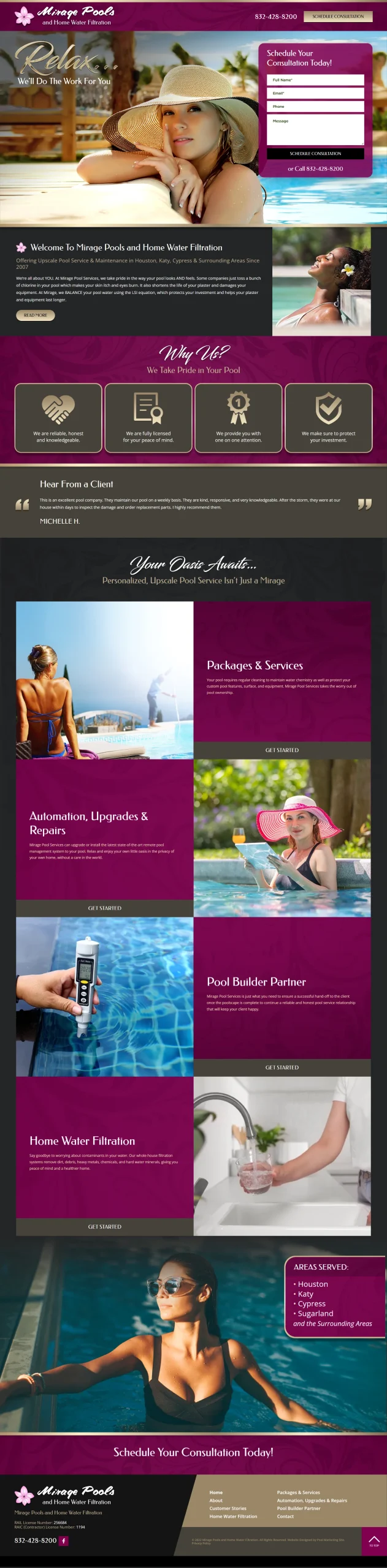 Mirage Pools and Home Water Filtration