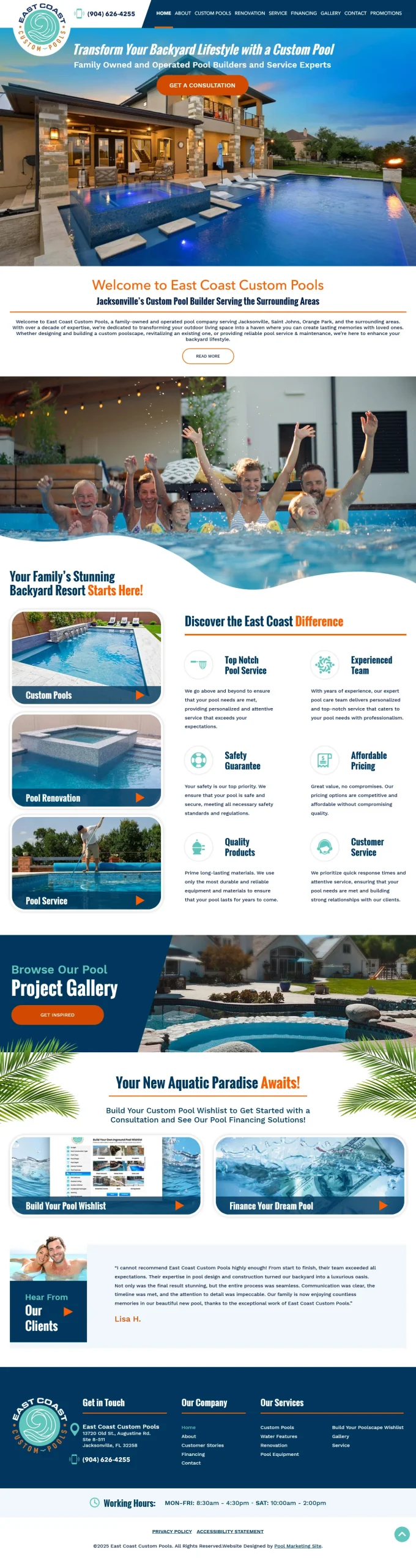 East Coast Custom Pools