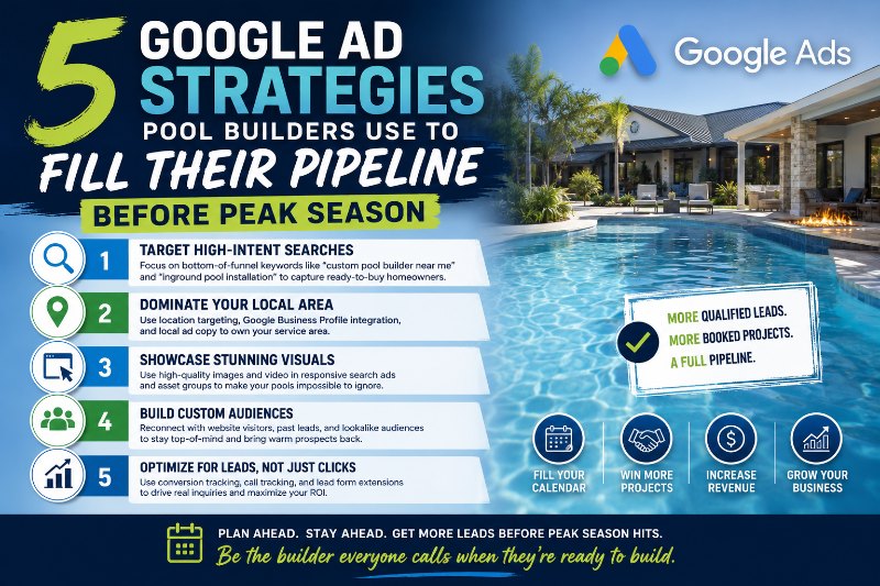 PMS-5 Google Ad Strategies Pool Builders Use Before Peak Season