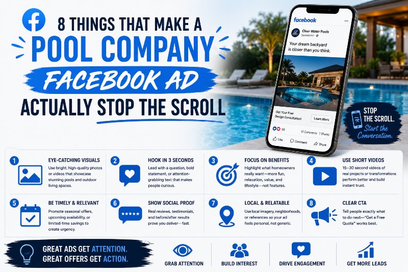 PMS-8 Ways to Make Your Pool Company Facebook Ad Stop the Scroll