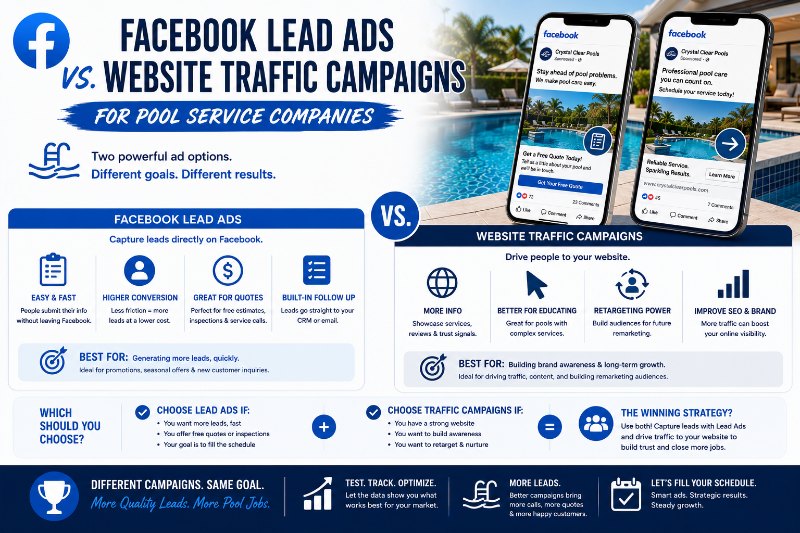 PMS-Facebook Lead Ads vs Website Traffic for Pool Service