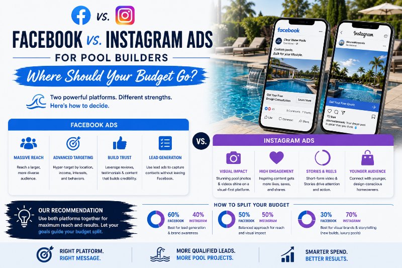 PMS-Facebook vs. Instagram Ads for Pool Builders | Pool Marketing