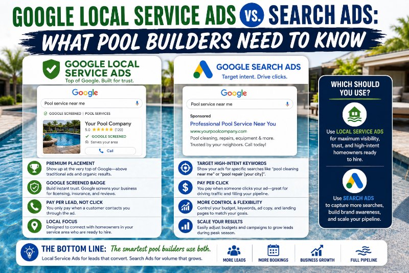 PMS-Google Local Service Ads vs. Search Ads for Pool Companies