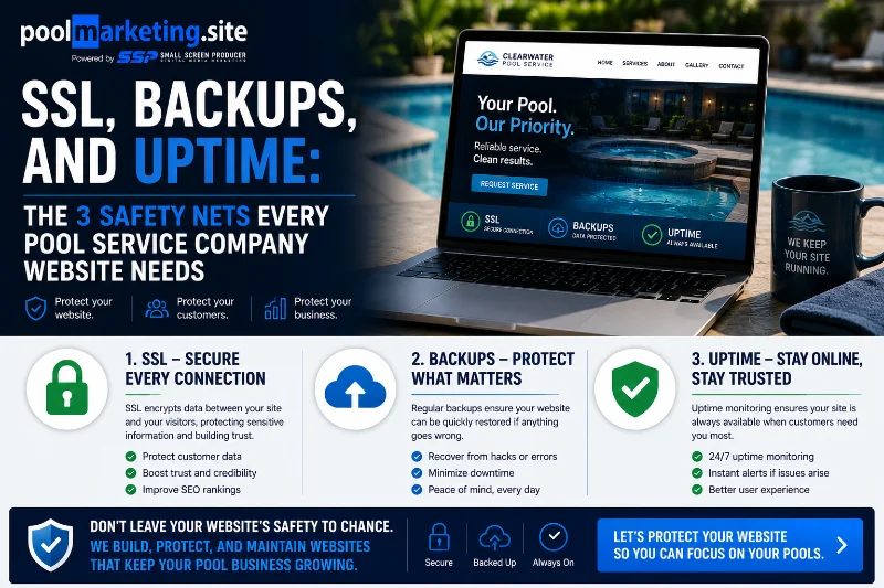 PMS-SSL Backups and Uptime for Pool Service Websites