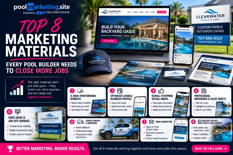 PMS-Top 8 Marketing Materials Every Pool Builder Needs