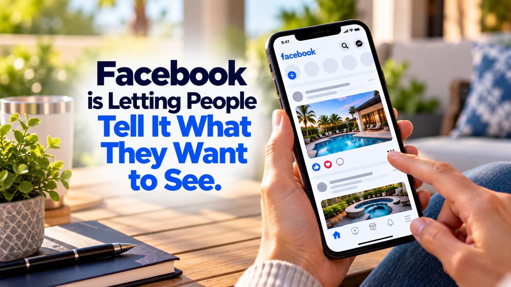 Facebook’s Personalized Feed on a Patio
